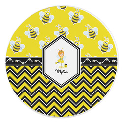 Buzzing Bee Round Stone Trivet (Personalized)