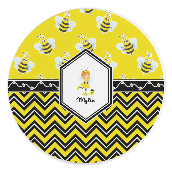 Custom Buzzing Bee Round Stone Trivet (Personalized)