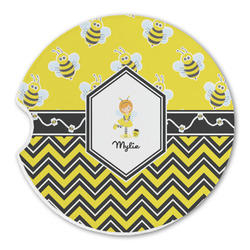 Buzzing Bee Sandstone Car Coaster - Single (Personalized)