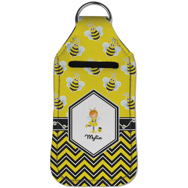 Buzzing Bee Sanitizer Holder Keychain - Large (Front)