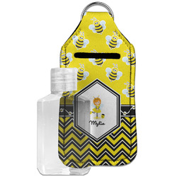 Buzzing Bee Hand Sanitizer & Keychain Holder - Large (Personalized)