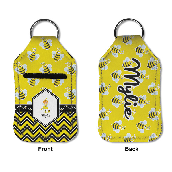 Buzzing Bee Sanitizer Holder Keychain - Small APPROVAL (Flat)