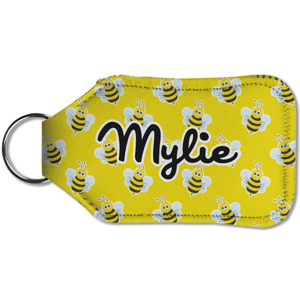 Buzzing Bee Sanitizer Holder Keychain - Small (Back)