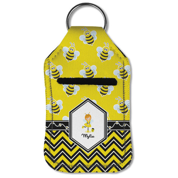 Buzzing Bee Sanitizer Holder Keychain - Small (Front Flat)