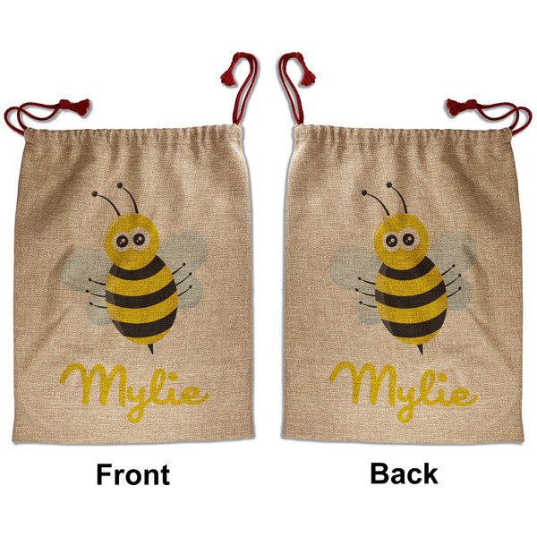Custom Buzzing Bee Santa Sack - Front & Back (Personalized)
