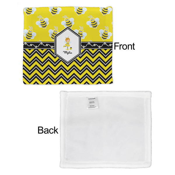 Buzzing Bee Security Blanket - Front & White Back View