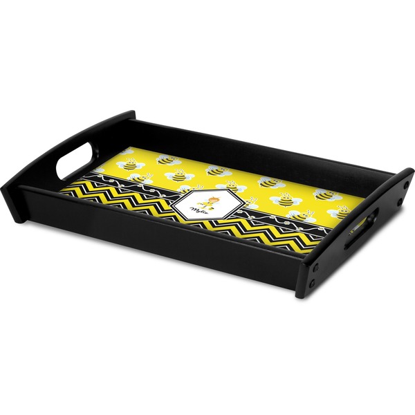 Buzzing Bee Serving Tray Black - Corner