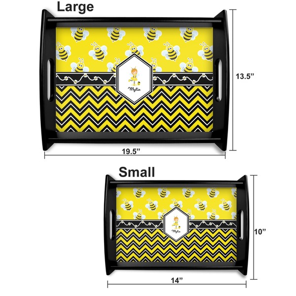 Buzzing Bee Serving Tray Black Sizes