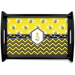 Buzzing Bee Black Wooden Tray - Small (Personalized)
