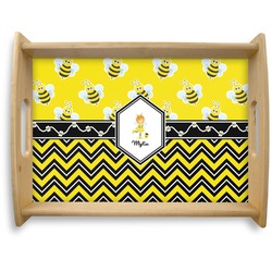 Buzzing Bee Natural Wooden Tray - Large (Personalized)