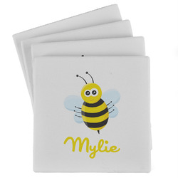Buzzing Bee Absorbent Stone Coasters - Set of 4 (Personalized)