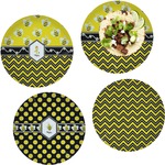 Buzzing Bee Set of 4 Glass Lunch / Dinner Plate 10" (Personalized)