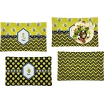 Buzzing Bee Set of 4 Glass Rectangular Lunch / Dinner Plate (Personalized)