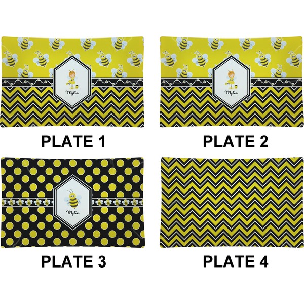 Buzzing Bee Set of Rectangular Dinner Plates (Approval)