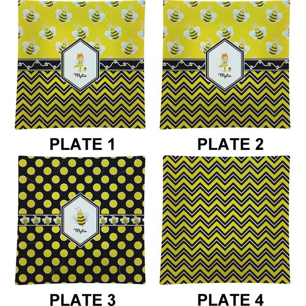 Buzzing Bee Set of Square Dinner Plates (Approval)
