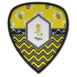 Buzzing Bee Iron on Shield Patch A w/ Name or Text