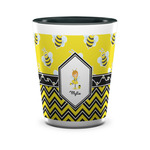 Buzzing Bee Ceramic Shot Glass - 1.5 oz - Two Tone - Set of 4 (Personalized)