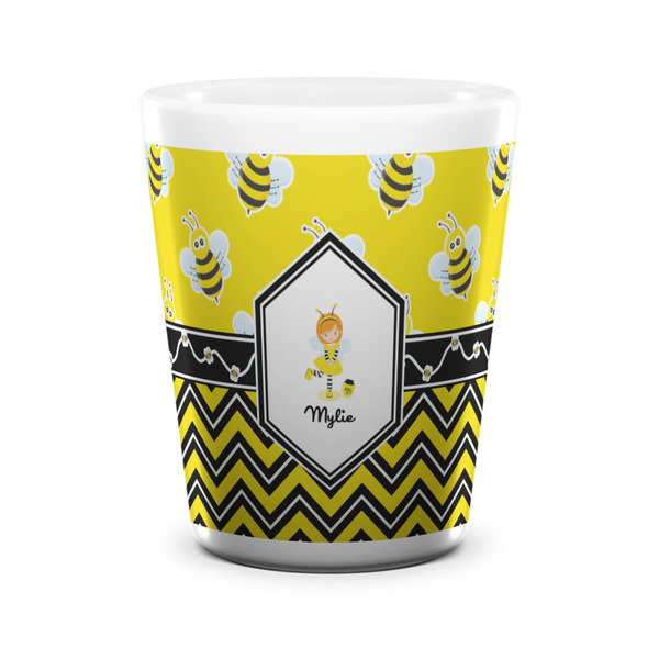 Buzzing Bee Shot Glass - White - FRONT