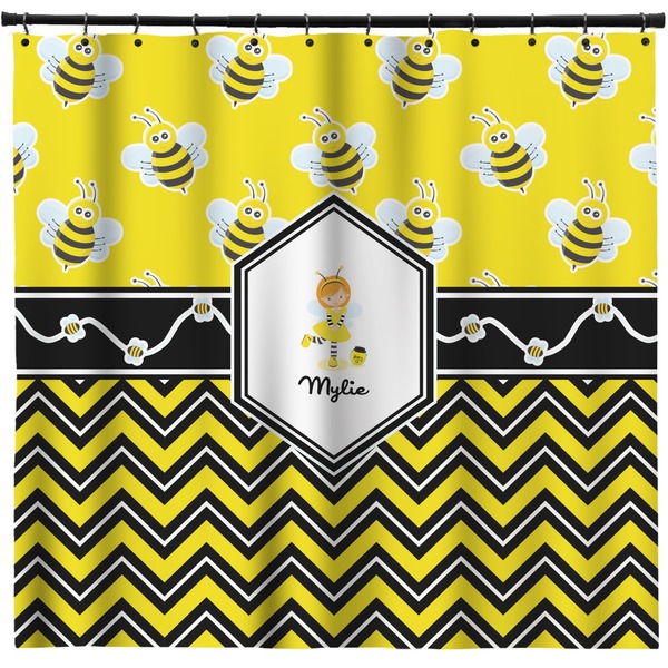 Custom Buzzing Bee Shower Curtain - 71" x 74" (Personalized)