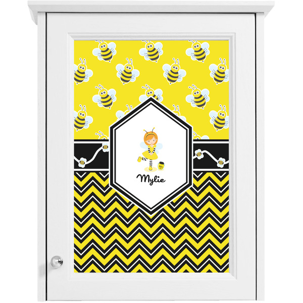 Buzzing Bee Single White Cabinet Decal