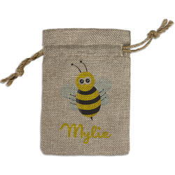 Buzzing Bee Small Burlap Gift Bag - Front (Personalized)