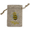 Buzzing Bee Small Burlap Gift Bag - Front