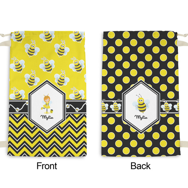 Buzzing Bee Small Laundry Bag - Front & Back View