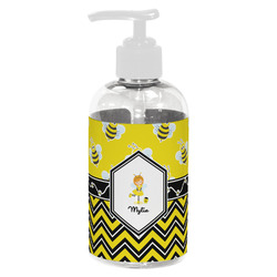 Buzzing Bee Plastic Soap / Lotion Dispenser (8 oz - Small - White) (Personalized)