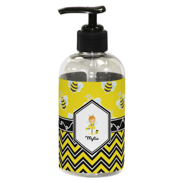 Custom Buzzing Bee Plastic Soap / Lotion Dispenser (8 oz - Small - Black) (Personalized)