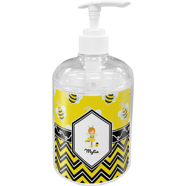 Custom Buzzing Bee Acrylic Soap & Lotion Bottle (Personalized)