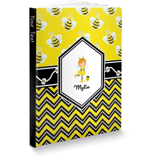 Custom Buzzing Bee Softbound Notebook - 5.75" x 8" (Personalized)