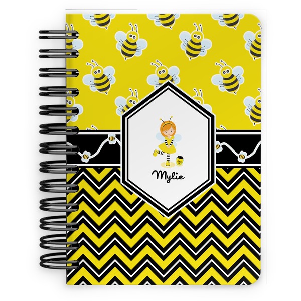 Custom Buzzing Bee Spiral Notebook - 5x7 w/ Name or Text