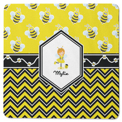 Buzzing Bee Square Rubber Backed Coaster (Personalized)