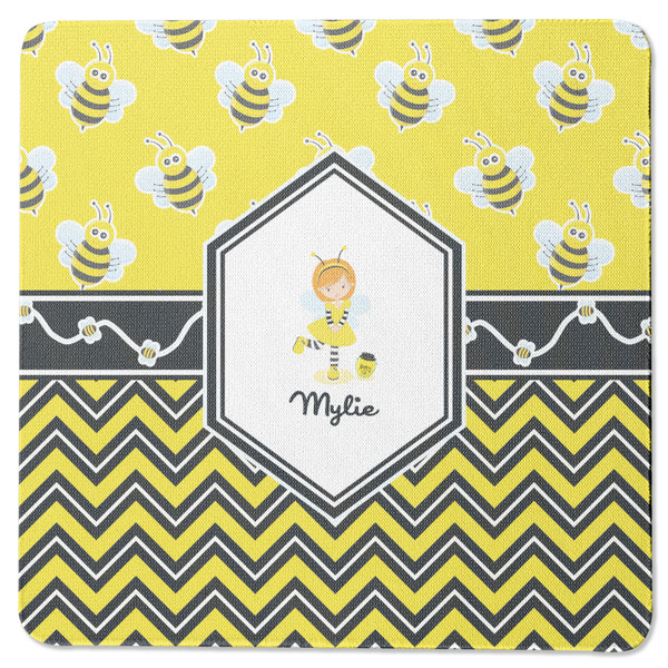 Buzzing Bee Square Coaster Rubber Back - Single