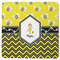 Buzzing Bee Square Rubber Backed Coaster (Personalized)
