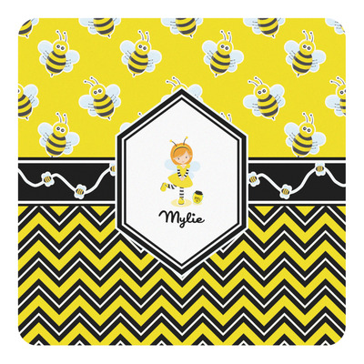 Buzzing Bee Square Decal - Large (Personalized)