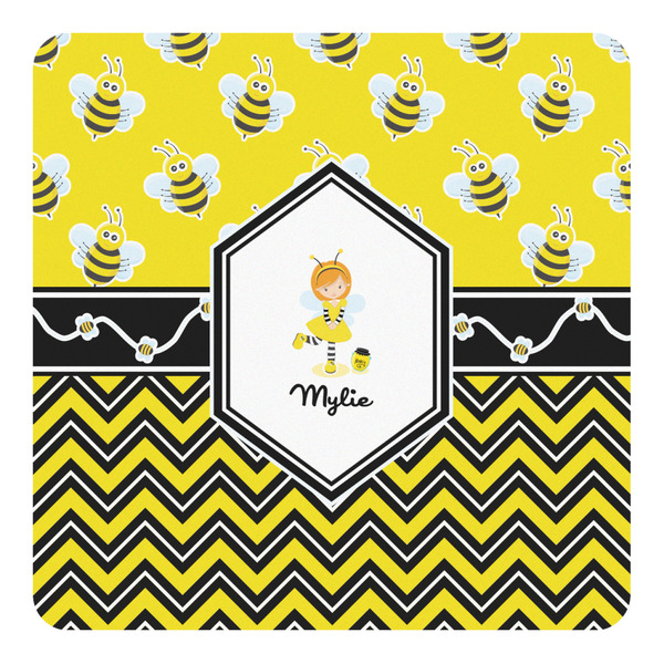 Custom Buzzing Bee Square Decal - Large (Personalized)