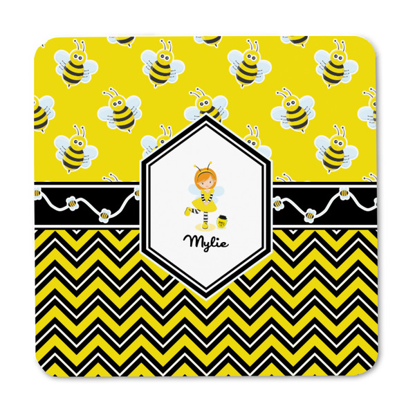 Buzzing Bee Square Fridge Magnet - FRONT