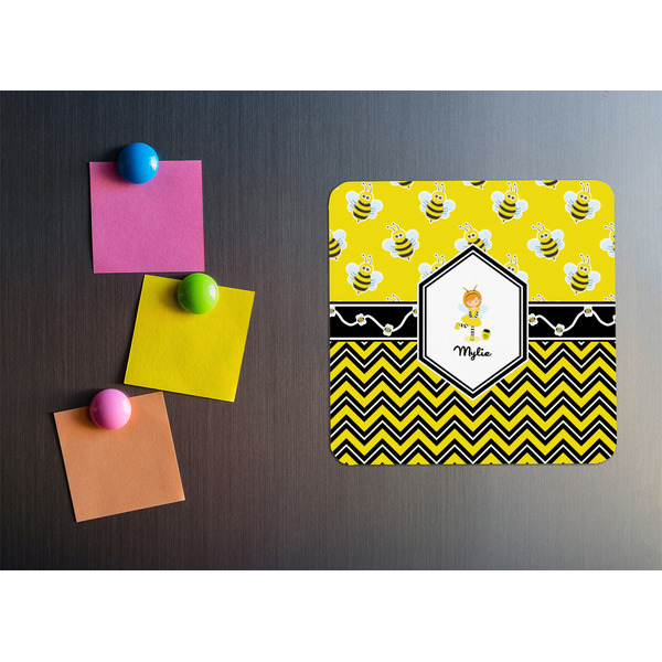 Buzzing Bee Square Fridge Magnet - LIFESTYLE