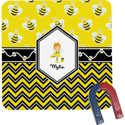 Buzzing Bee Square Fridge Magnet (Personalized)