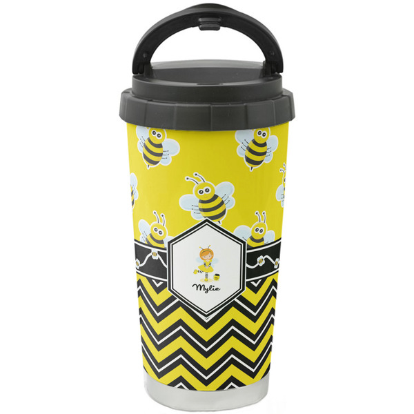 Custom Buzzing Bee Stainless Steel Coffee Tumbler (Personalized)