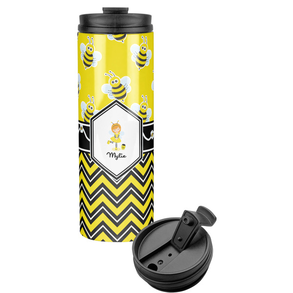 Custom Buzzing Bee Stainless Steel Skinny Tumbler (Personalized)