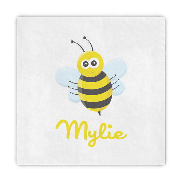 Custom Buzzing Bee Standard Decorative Napkins (Personalized)