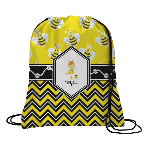 Custom Buzzing Bee Drawstring Backpack - Medium (Personalized)