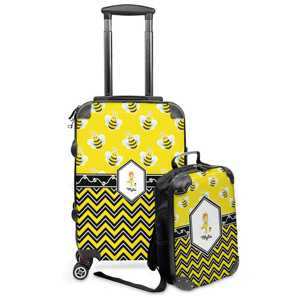 Custom Buzzing Bee Kids 2-Piece Luggage Set - Suitcase & Backpack (Personalized)