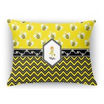Buzzing Bee Rectangular Throw Pillow Case (Personalized)