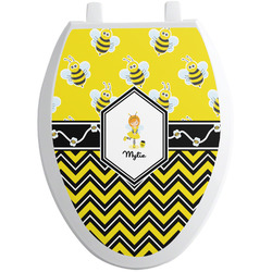 Buzzing Bee Toilet Seat Decal - Elongated (Personalized)