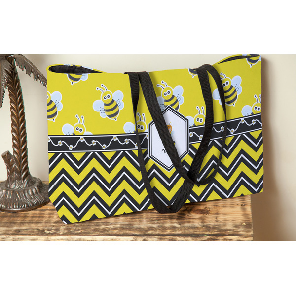 Buzzing Bee Tote w/Black Handles - Lifestyle View