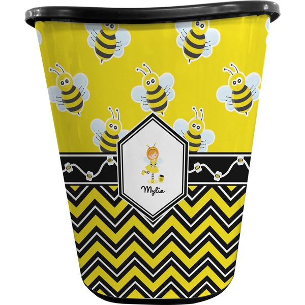 Buzzing Bee Trash Can Black