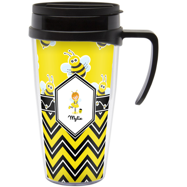 Custom Buzzing Bee Acrylic Travel Mug with Handle (Personalized)